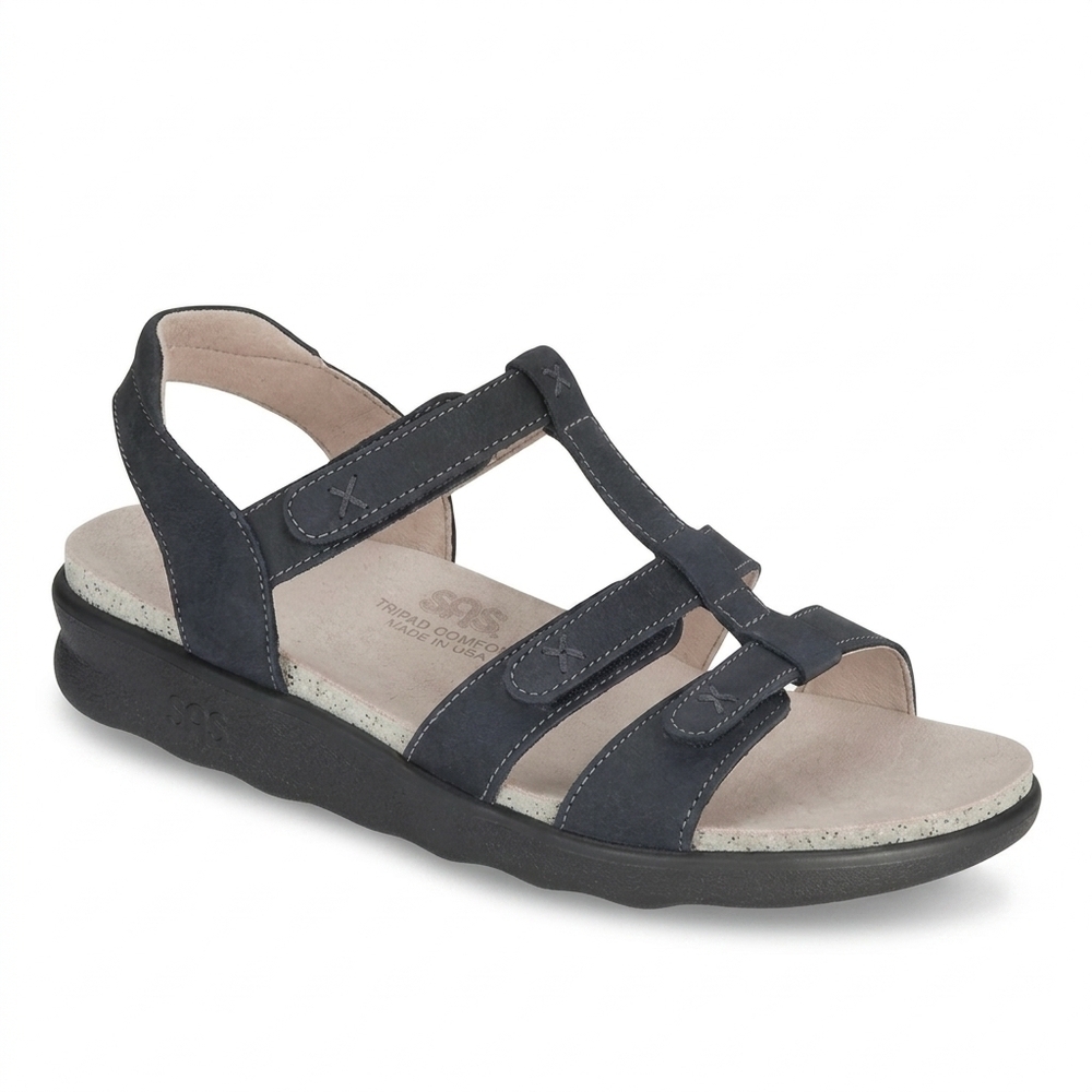 NEW SAS women sorrento adjustable sandal in nero